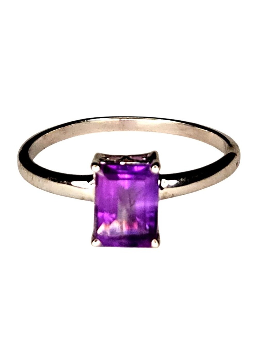 The Genuine Gemstone Co Purple Amethyst Sterling Silver Cocktail Ring 10